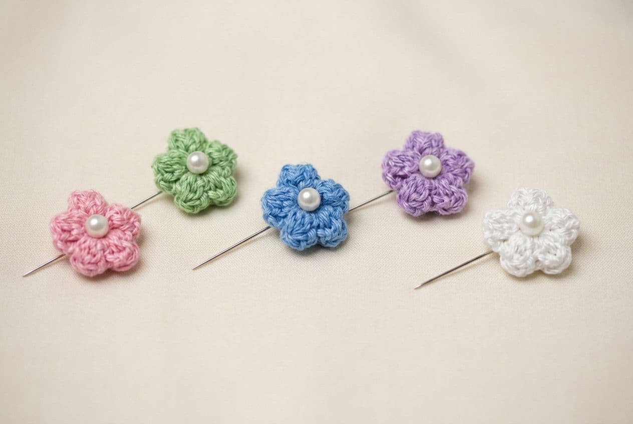Crochet Floral Hijab Pins